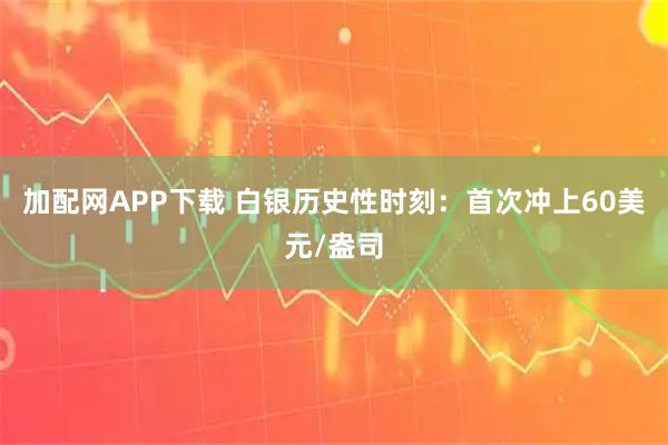加配网APP下载 白银历史性时刻：首次冲上60美元/盎司