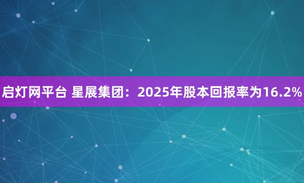 启灯网平台 星展集团：2025年股本回报率为16.2%